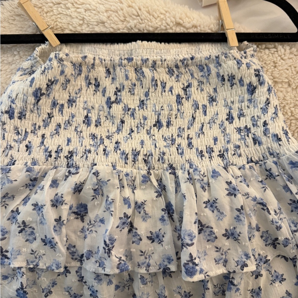 Floral Blue and White Women's Skirt